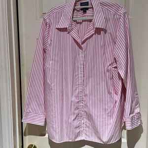 Pink and White Striped Button Down